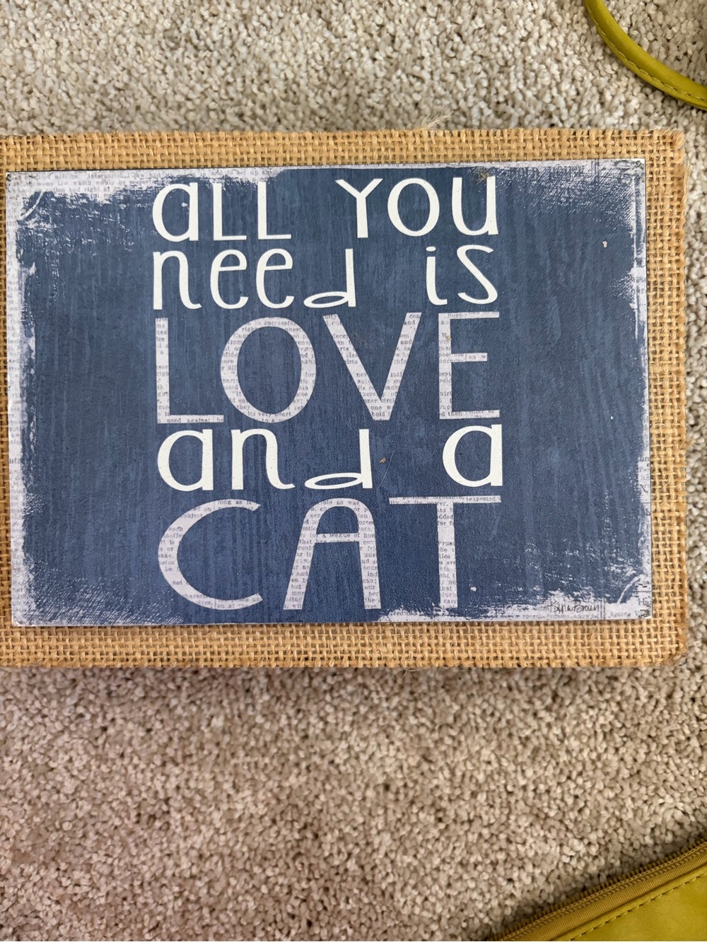 All You Need Is Love and a Cat Blue Wall Sign